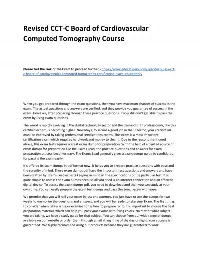 CCT-C Board of Cardiovascular Computed Tomography