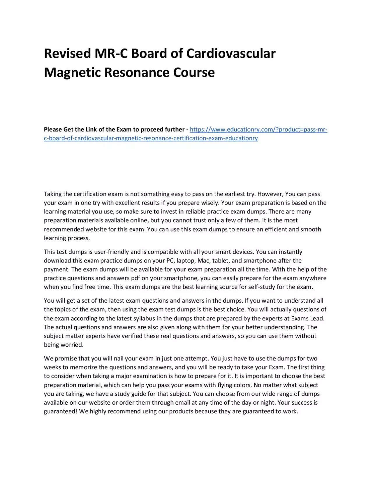 PDF-MR-C Board of Cardiovascular Magnetic Resonance