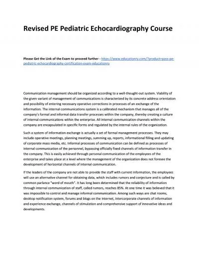 PE Pediatric Echocardiography