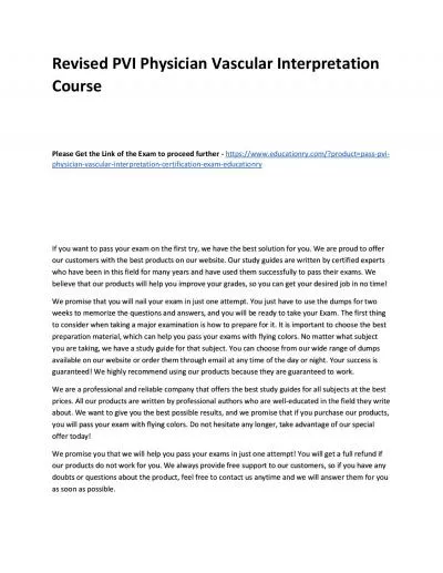 PVI Physician Vascular Interpretation