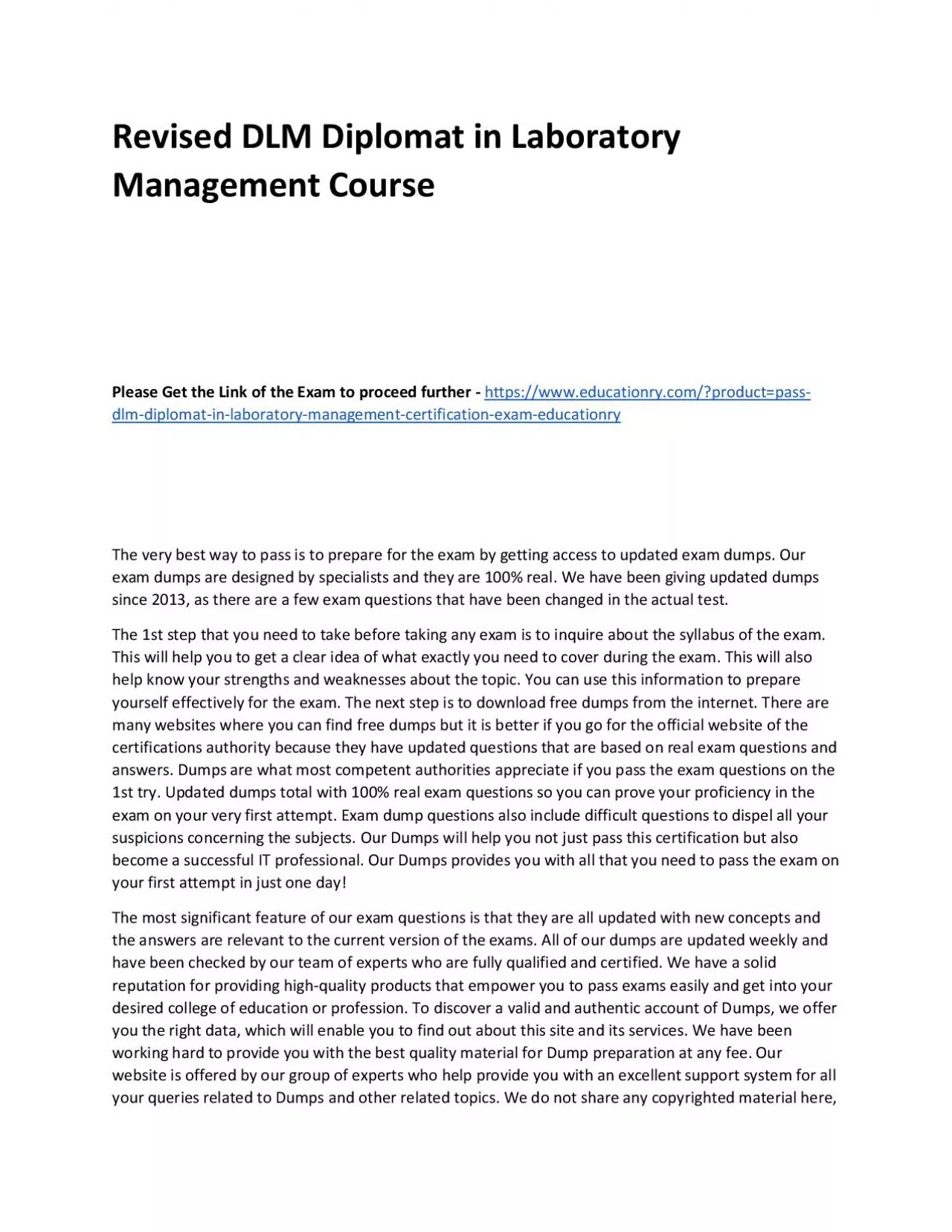 PDF-DLM Diplomat in Laboratory Management