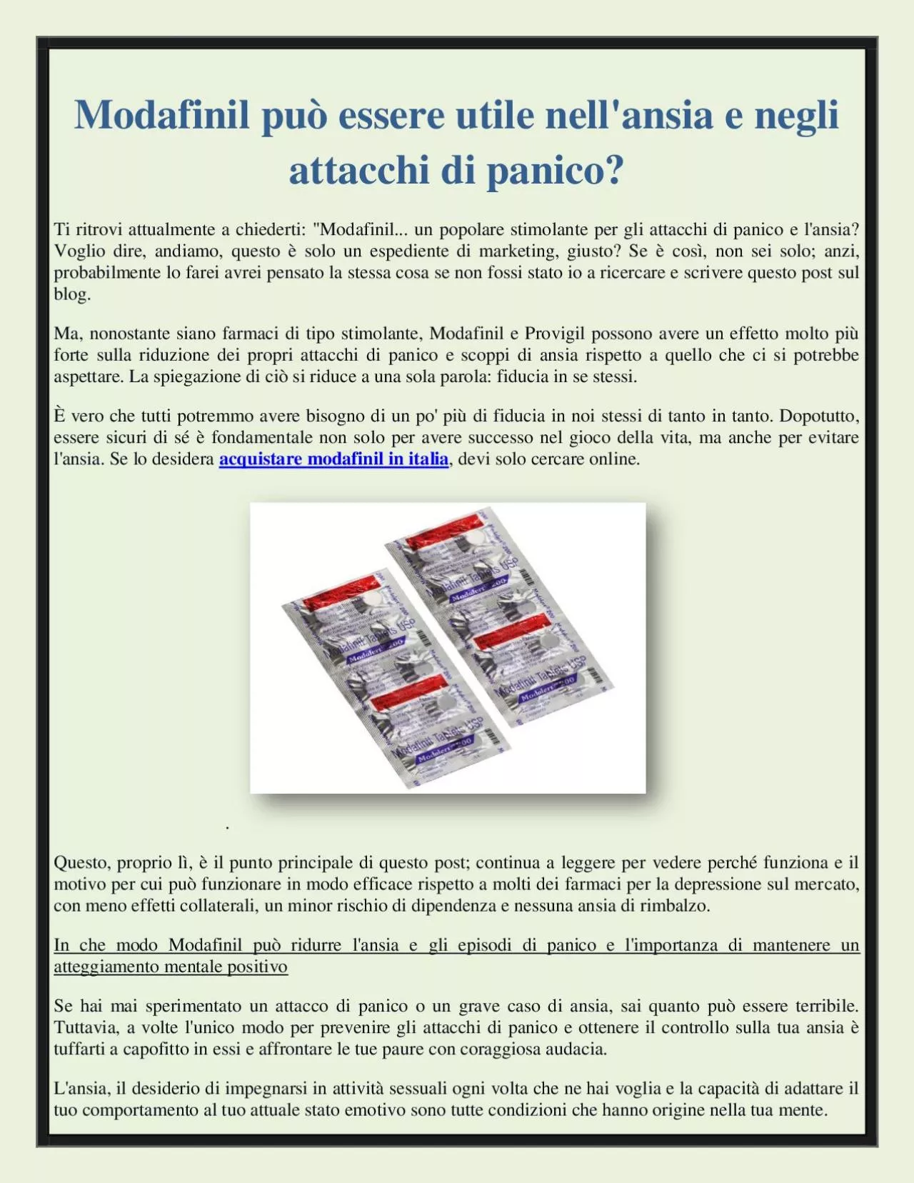 PDF-Modafinil può essere utile nell\'ansia e negli attacchi di panico?