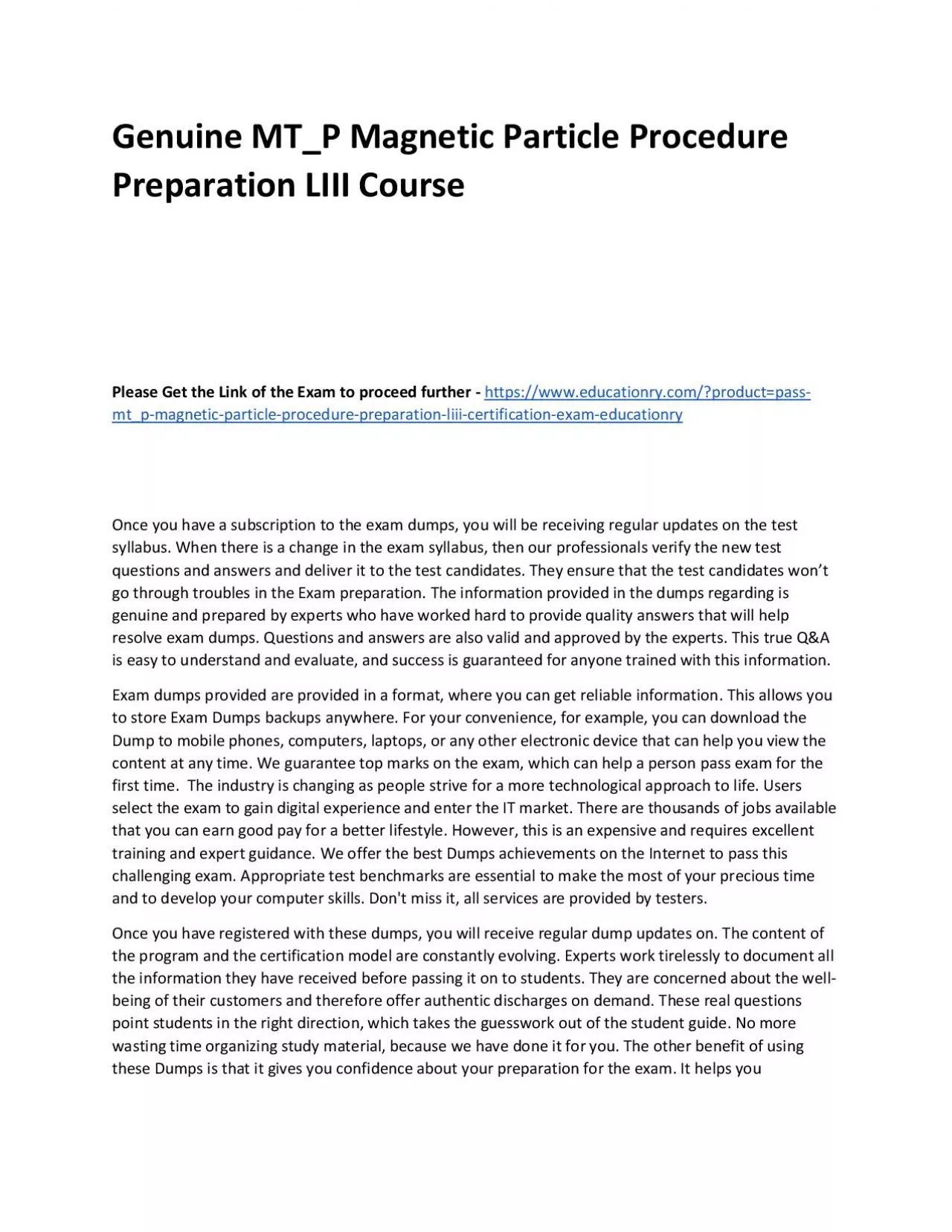 PDF-Genuine MT_P Magnetic Particle Procedure Preparation LIII Practice Course