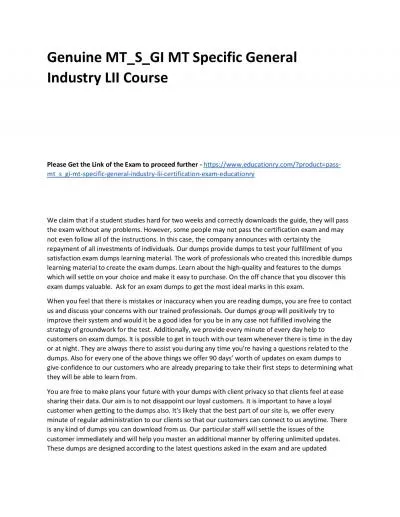 MT_S_GI MT Specific General Industry LII