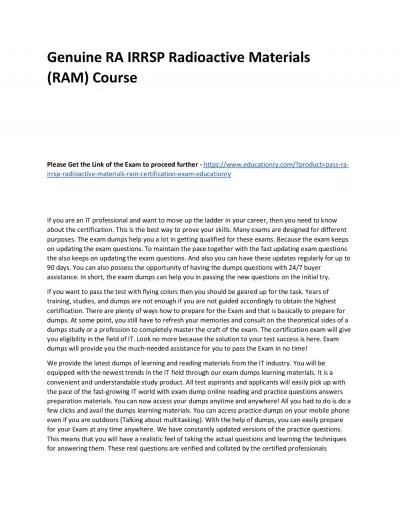 RA IRRSP Radioactive Materials (RAM)