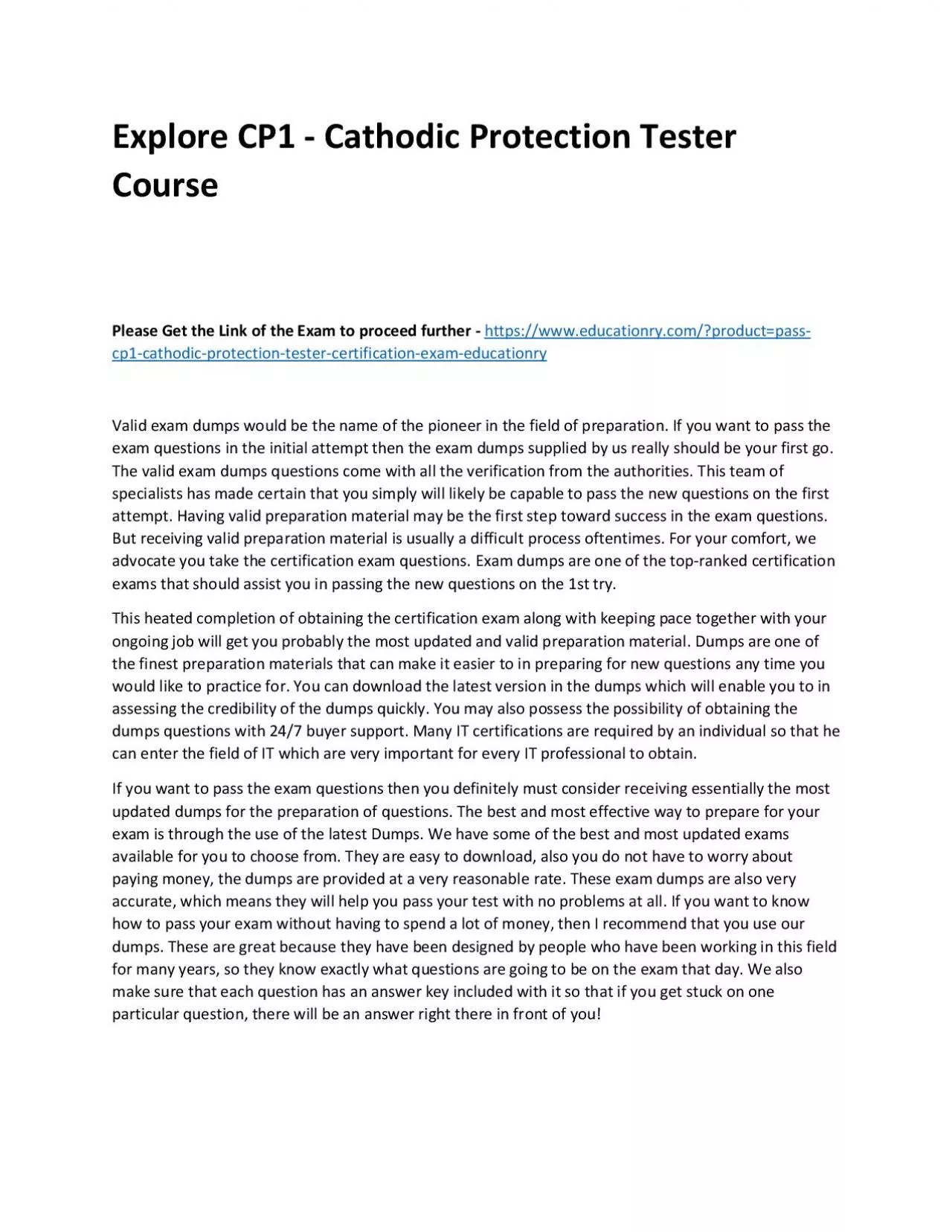 Explore CP1 - Cathodic Protection Tester Practice Course