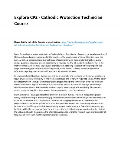 Explore CP2 - Cathodic Protection Technician Practice Course