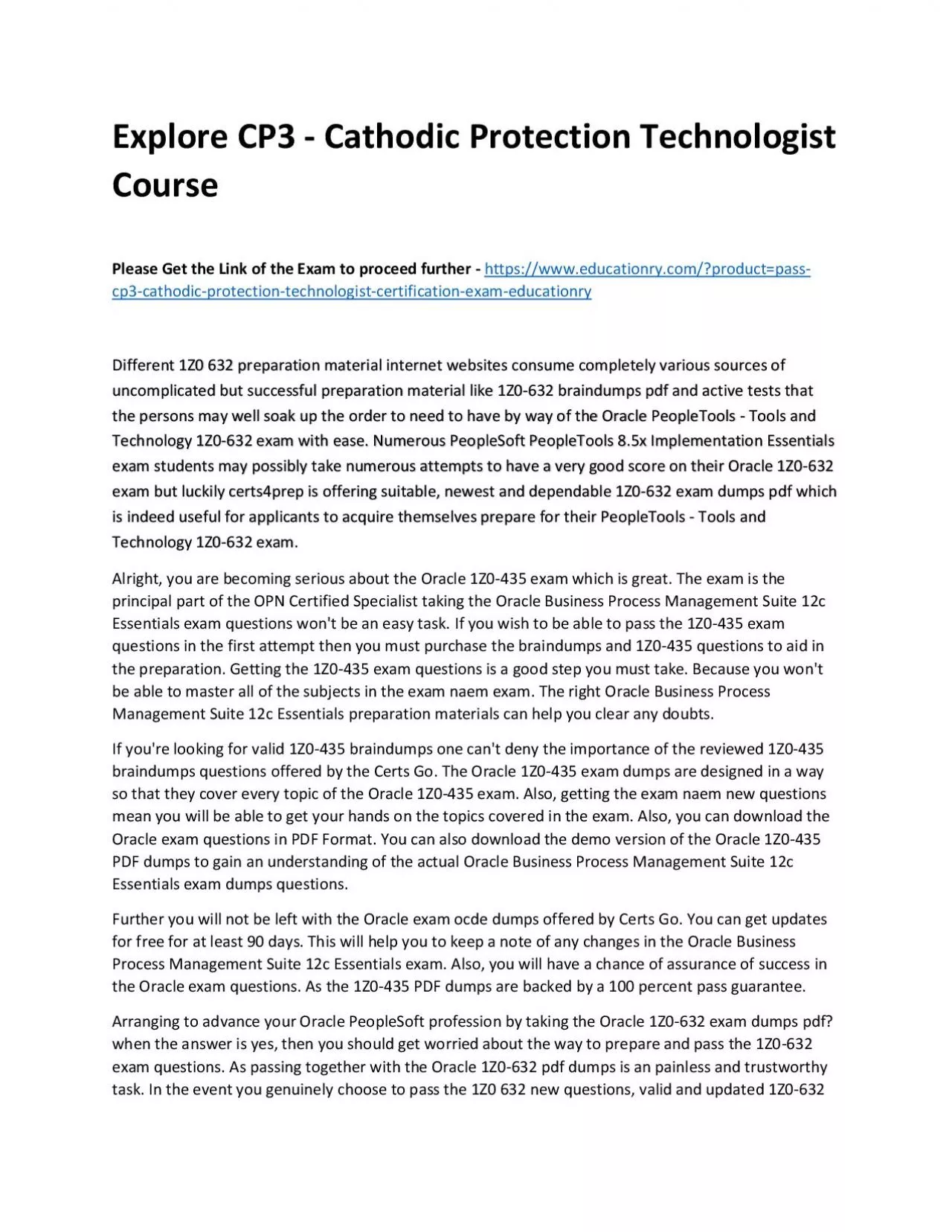 Explore CP3 - Cathodic Protection Technologist Practice Course