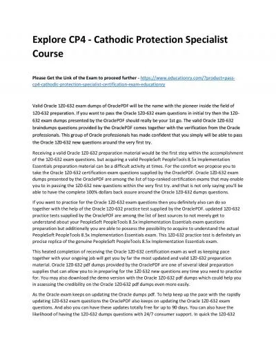 Explore CP4 - Cathodic Protection Specialist Practice Course