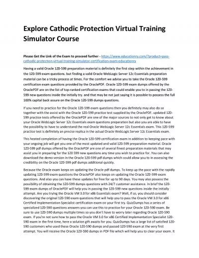 Explore Cathodic Protection Virtual Training Simulator Practice Course