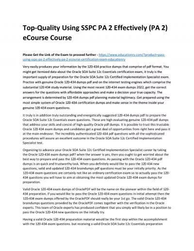 Top-Quality Using SSPC PA 2 Effectively (PA 2) eCourse Practice Course