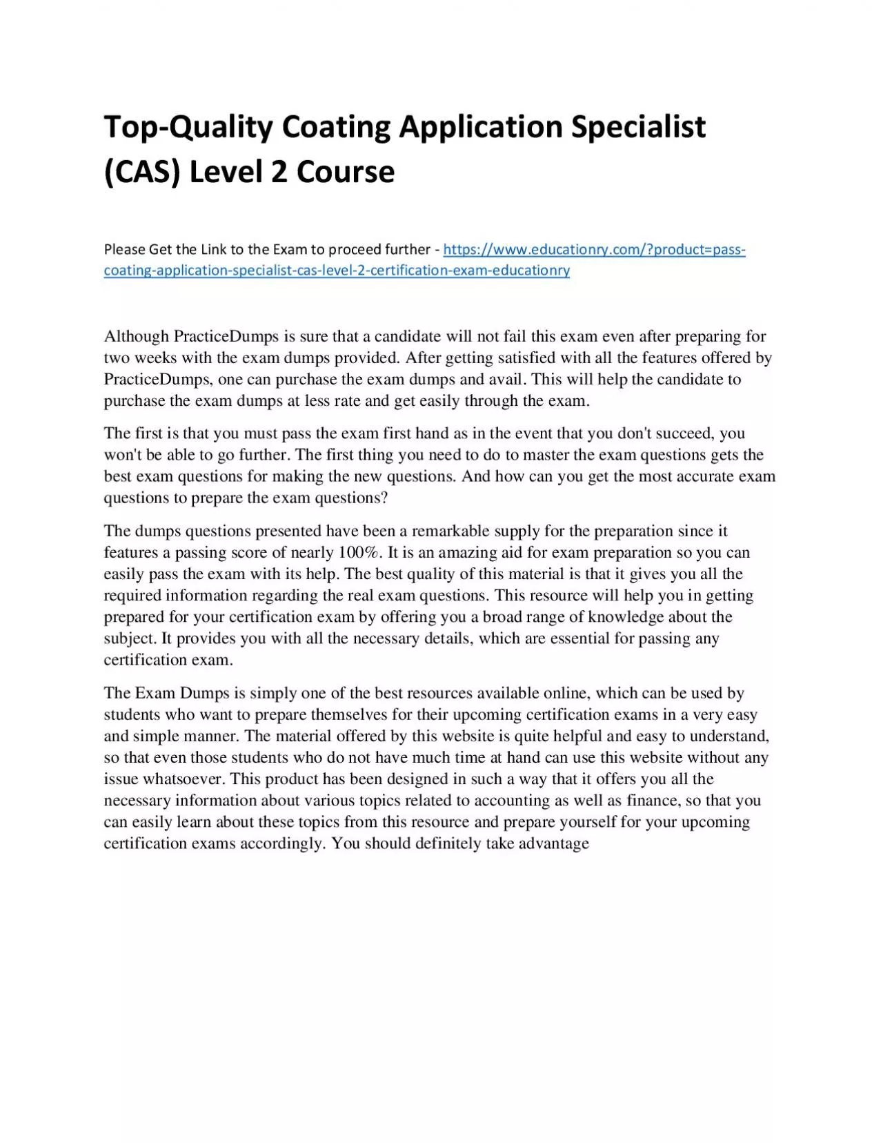 PDF-Top-Quality Coating Application Specialist (CAS) Level 2 Practice Course