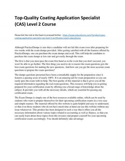 Top-Quality Coating Application Specialist (CAS) Level 2 Practice Course