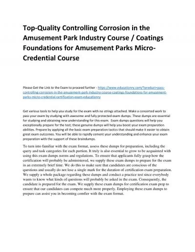 Top-Quality Controlling Corrosion in the Amusement Park Industry / Coatings Foundations for Amusement Parks Micro-Credential Practice Course