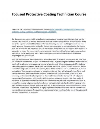 Focused Protective Coating Technician Practice Course