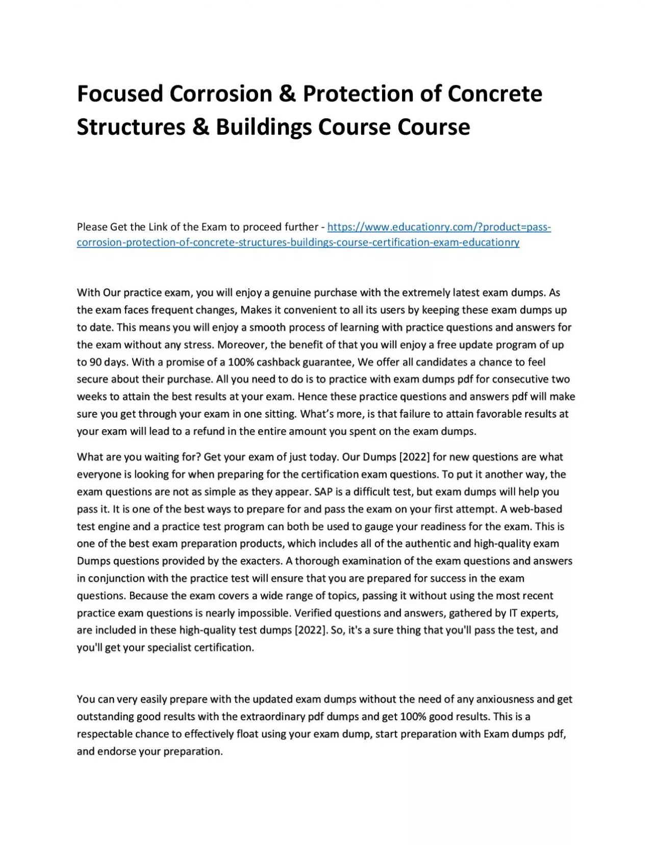 PDF-Focused Corrosion & Protection of Concrete Structures & Buildings Practice Course