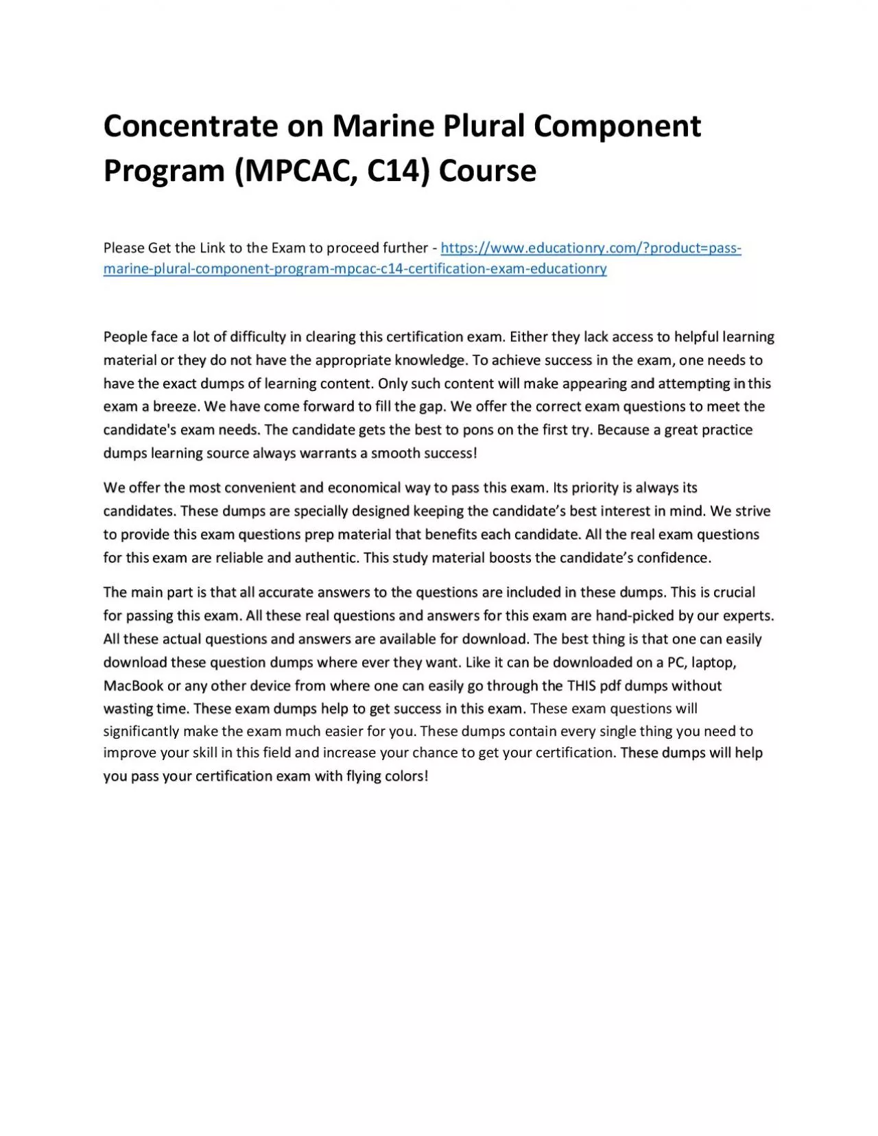 PDF-Concentrate on Marine Plural Component Program (MPCAC, C14) Practice Course