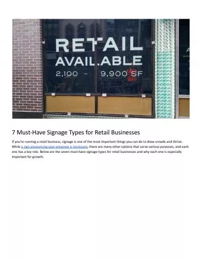 7 Must-Have Signage Types for Retail Businesses