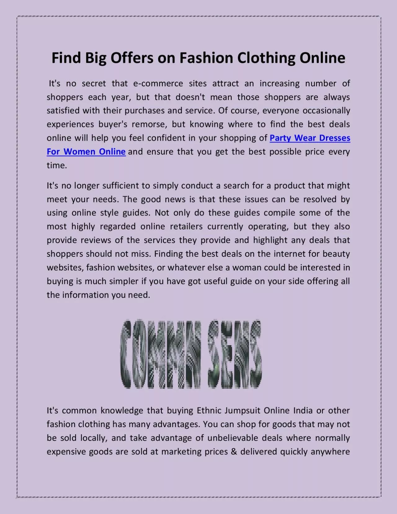 PDF-Find Big Offers on Fashion Clothing Online