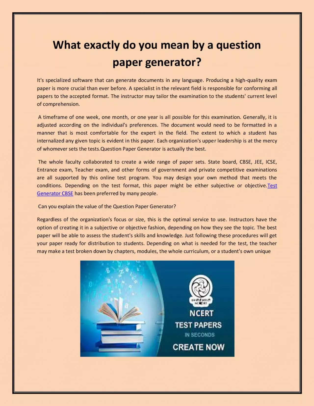 PDF-What exactly do you mean by a question paper generator?