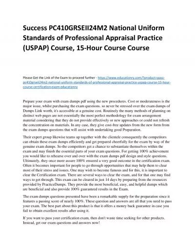 Success PC410GRSEII24M2 National Uniform Standards of Professional Appraisal Practice (USPAP), 15-Hour Practice Course