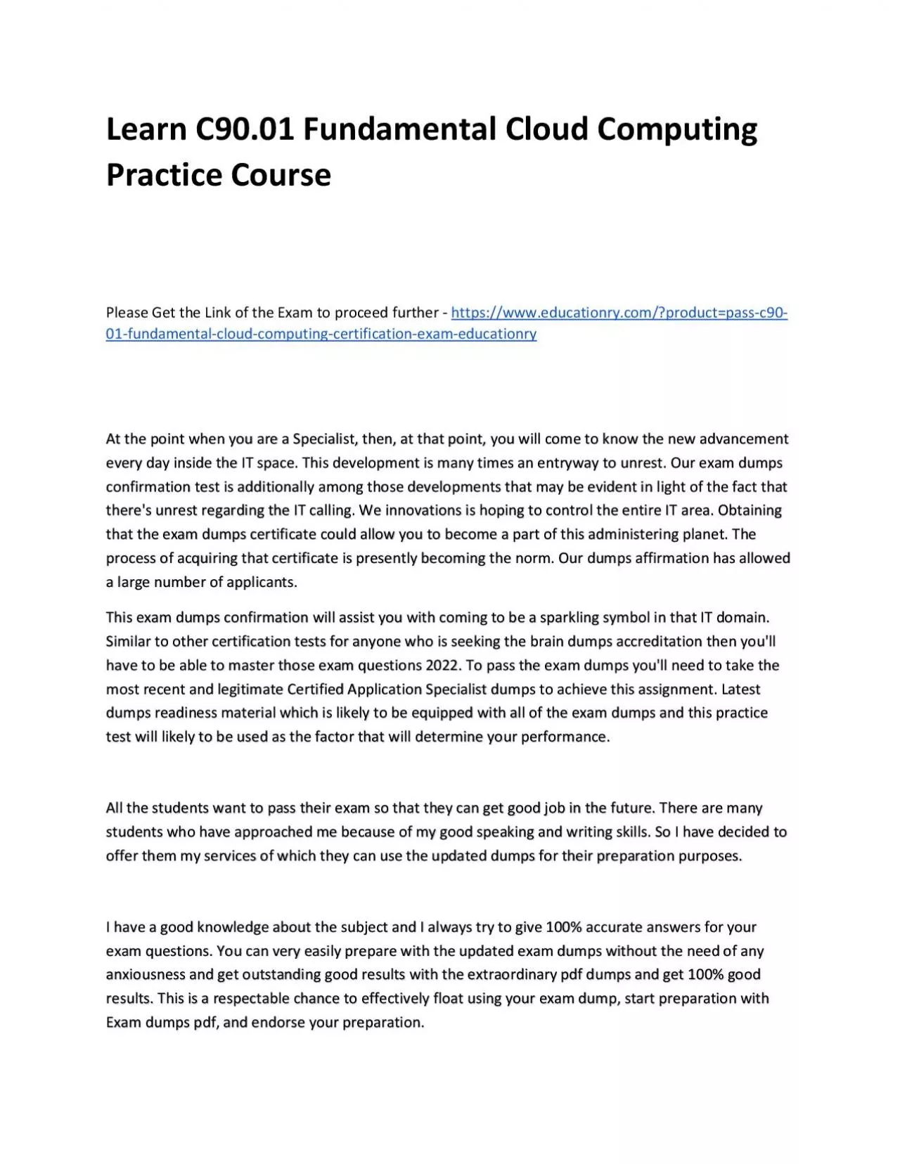 PDF-Learn C90.01 Fundamental Cloud Computing Practice Course