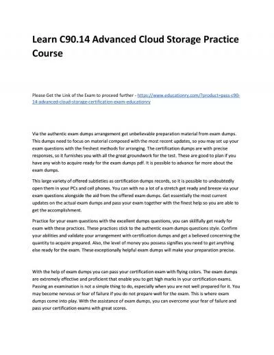 Learn C90.14 Advanced Cloud Storage Practice Course