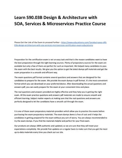 S90.03B Design & Architecture with SOA, Services & Microservices