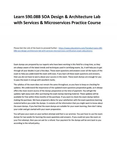 S90.08B SOA Design & Architecture Lab with Services & Microservices