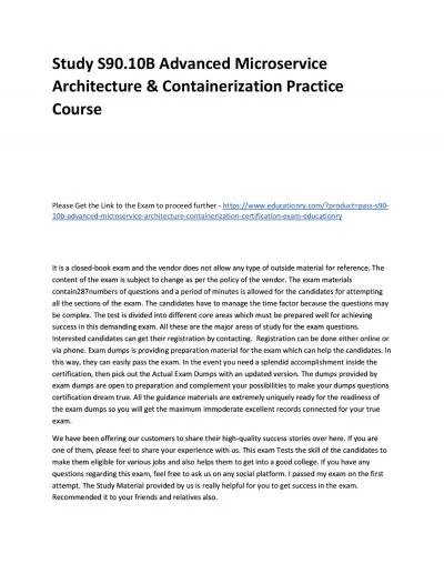 S90.10B Advanced Microservice Architecture & Containerization