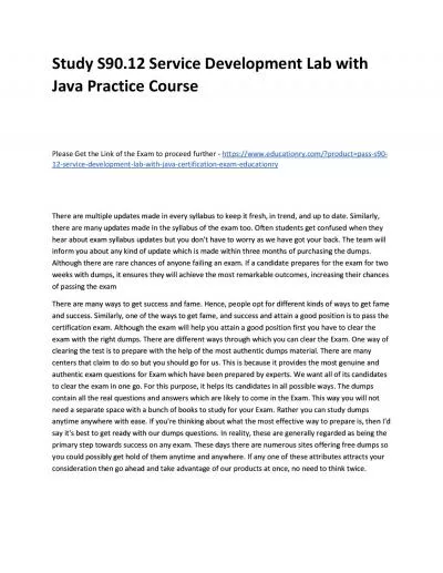 S90.12 Service Development Lab with Java