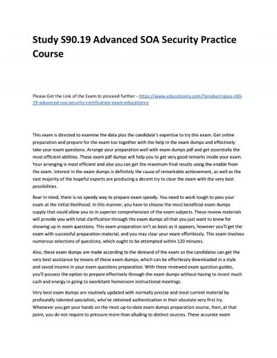 S90.19 Advanced SOA Security