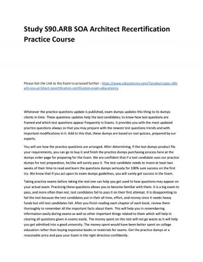 Study S90.ARB SOA Architect Recertification Practice Course
