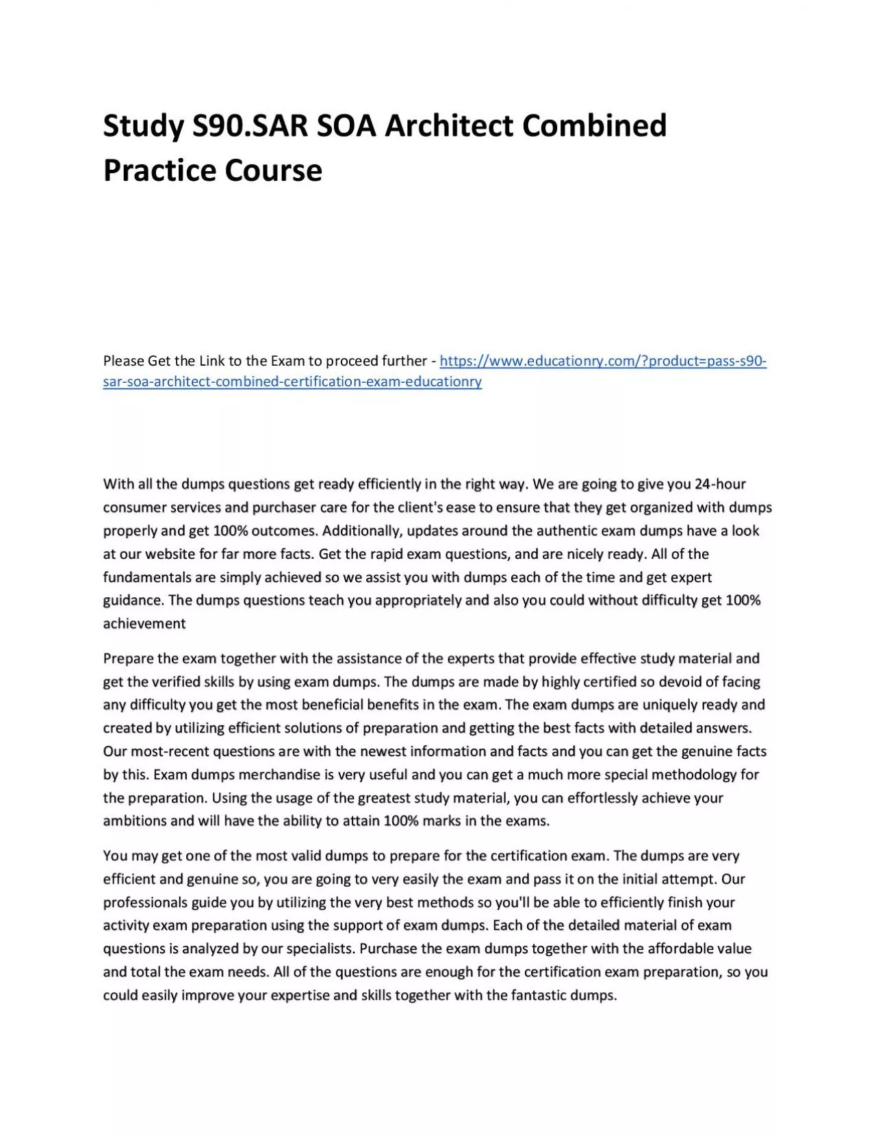 PDF-Study S90.SAR SOA Architect Combined Practice Course