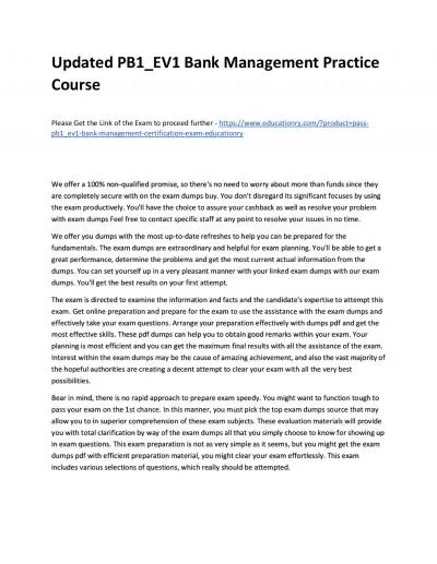 Updated PB1_EV1 Bank Management Practice Course