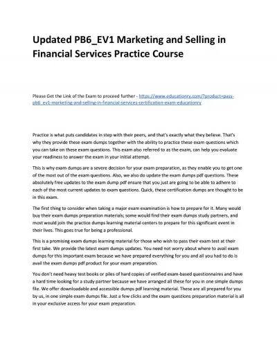 Updated PB6_EV1 Marketing and Selling in Financial Services Practice Course