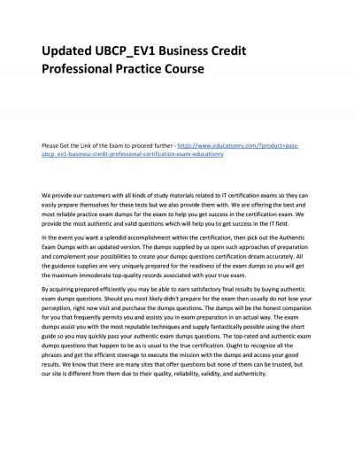 Updated UBCP_EV1 Business Credit Professional Practice Course