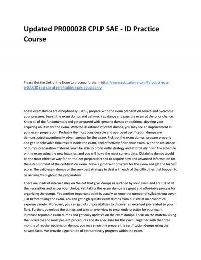 Updated PR000028 CPLP SAE - ID Practice Course