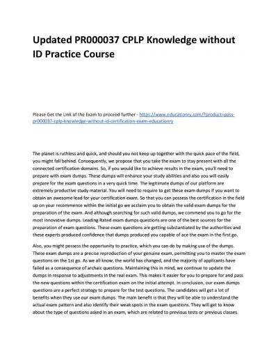 Updated PR000037 CPLP Knowledge without ID Practice Course
