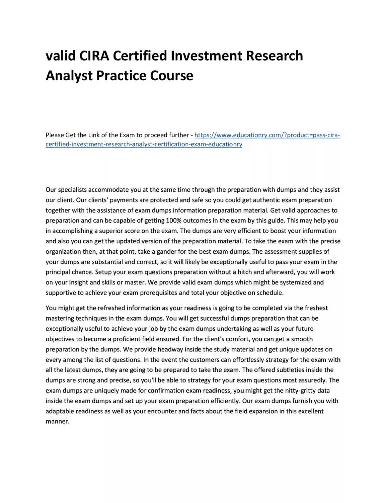 PDF-Valid CIRA Certified Investment Research Analyst Practice Course