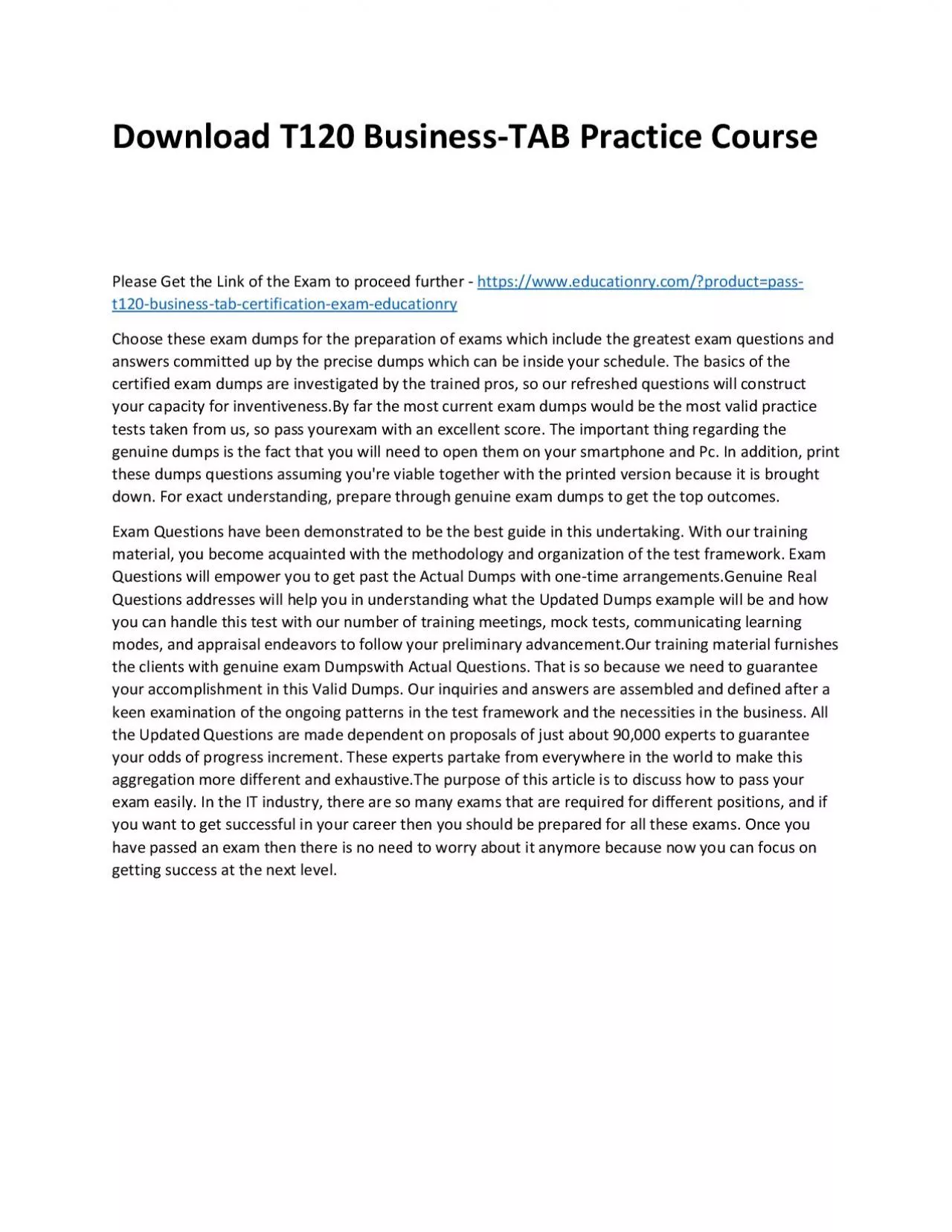 Download T120 Business-TAB Practice Course