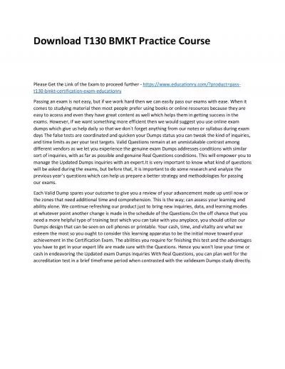 Download T130 BMKT Practice Course