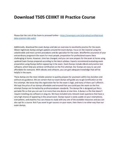 Download T505 CEIIIKT III Practice Course