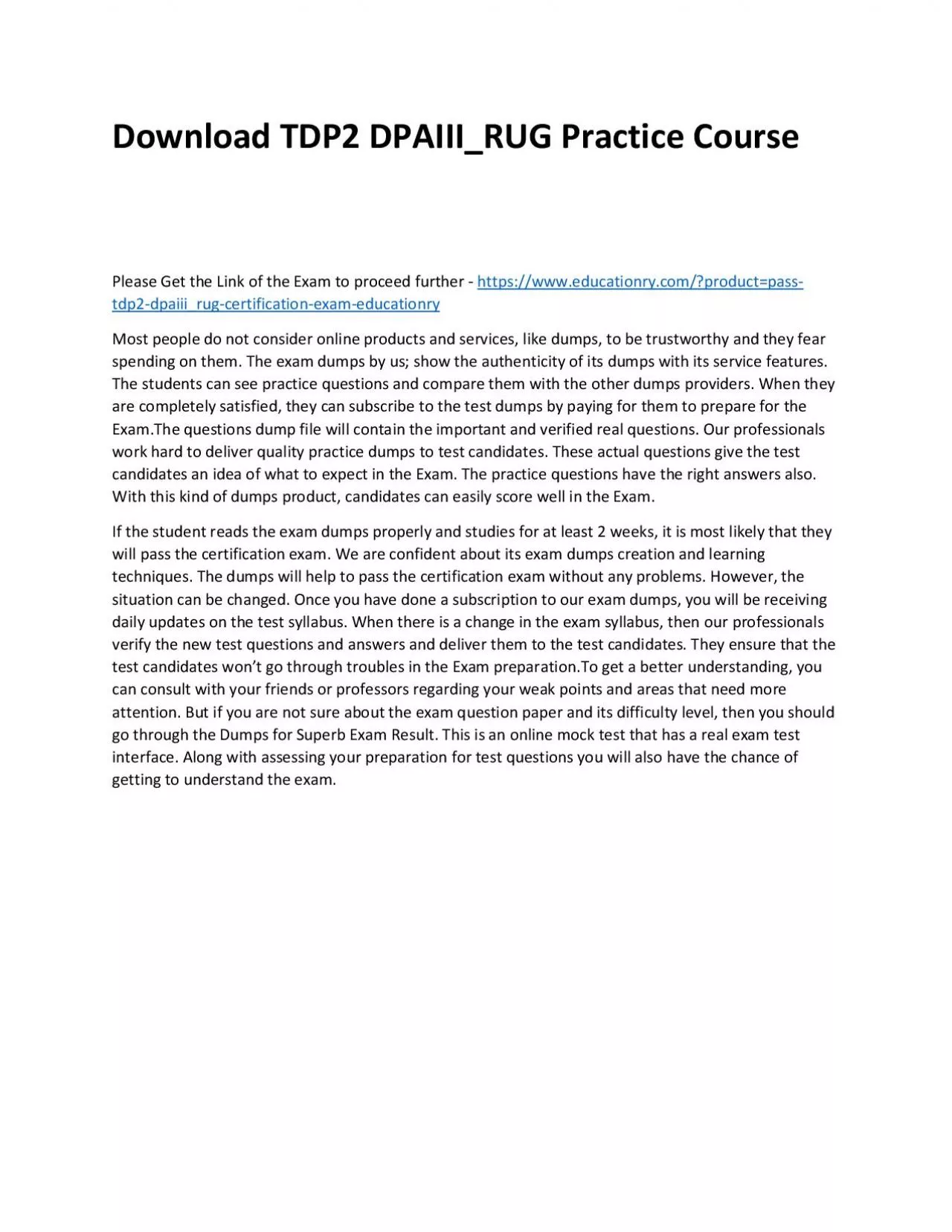 PDF-Download TDP2 DPAIII_RUG Practice Course