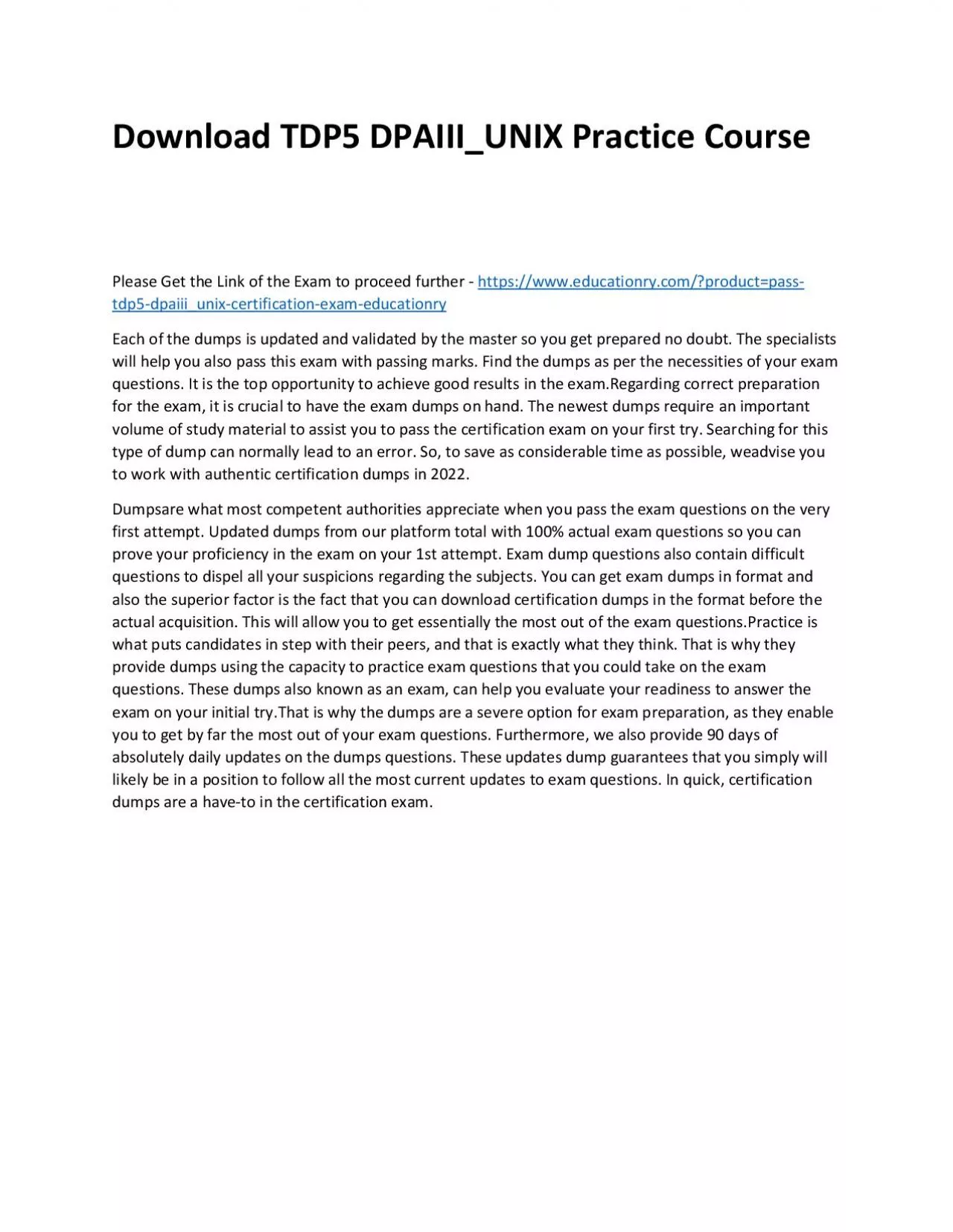 PDF-Download TDP5 DPAIII_UNIX Practice Course