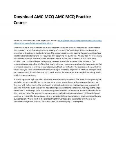 Download AMC-MCQ AMC MCQ Practice Course
