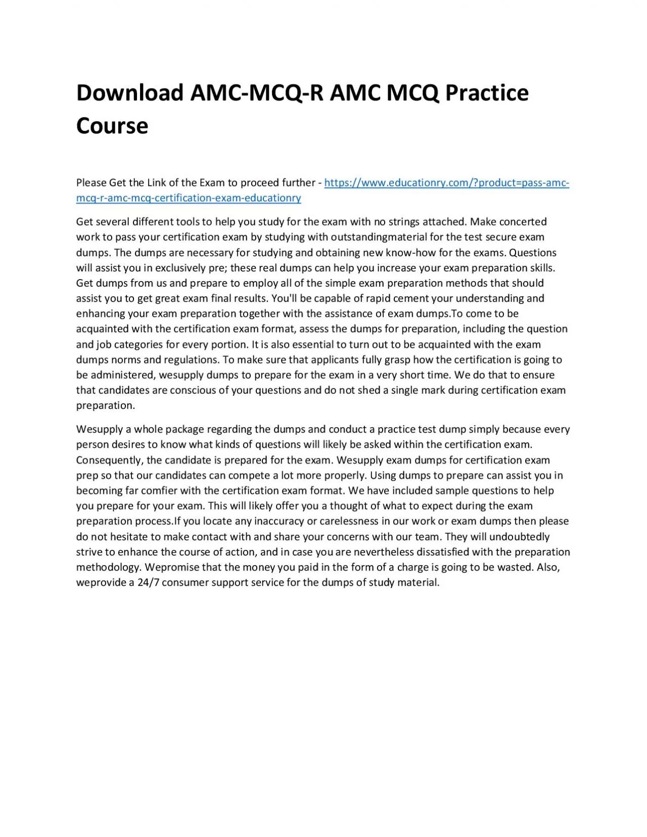 PDF-Download AMC-MCQ-R AMC MCQ Practice Course