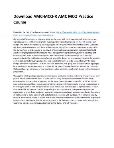 Download AMC-MCQ-R AMC MCQ Practice Course