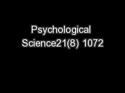 Psychological Science21(8) 1072