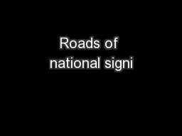 Roads of national signi
